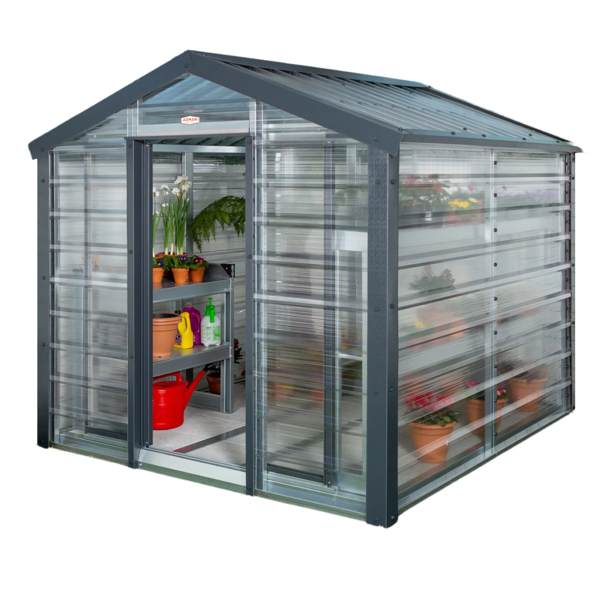 Hoze Landscaping Shop -Hoze Landscaping Shop adman steel sheds multigrow 8x6 1 greenhouse with adjustable vent5391538910349 01c bq