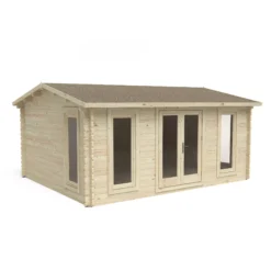 Hoze Landscaping Shop -Hoze Landscaping Shop forest garden rushock 5x4 toughened glass apex loglap solid wood cabin with double door5013053181492 02c bq