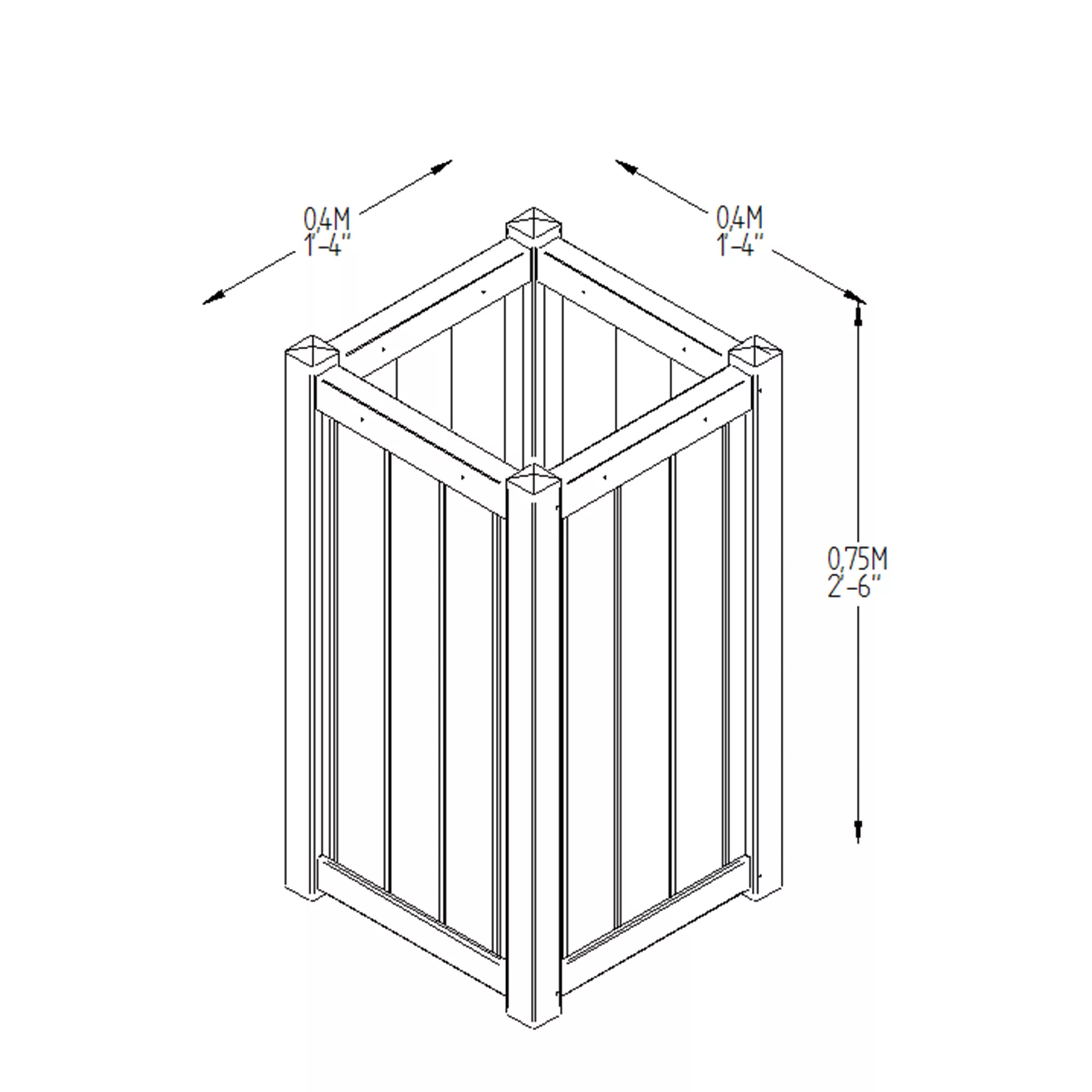 Forest Garden Slender Wooden Rectangular Planter, Pack Of 2 4 Forest Garden Slender Wooden Rectangular Planter, Pack Of 2 - Image 2