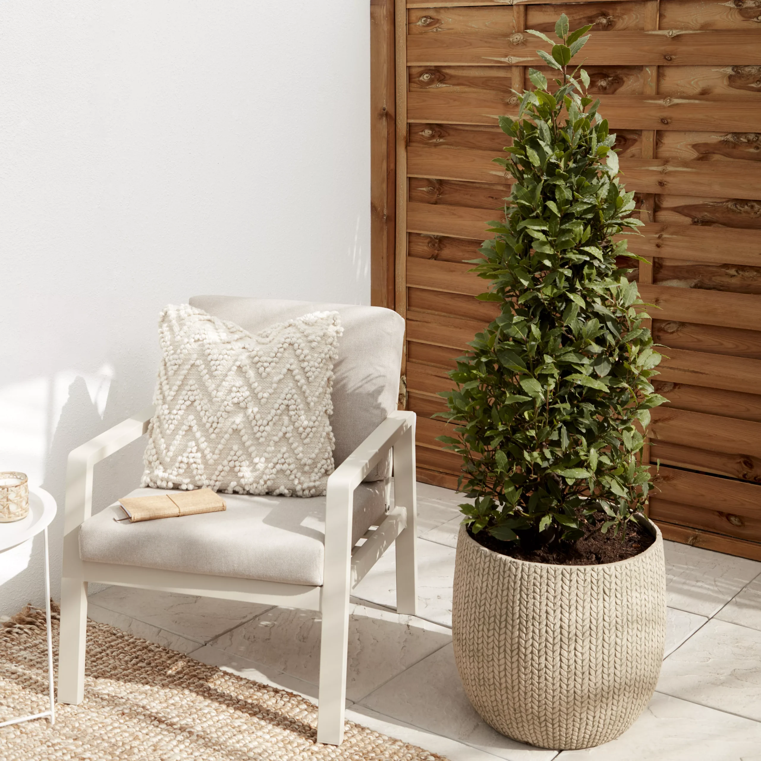 Verve Kulun Beige Knitted Effect Fibreclay Circular Plant Pot (Dia)46cm 5 Verve Kulun Beige Knitted Effect Fibreclay Circular Plant Pot (Dia)46cm - Image 3